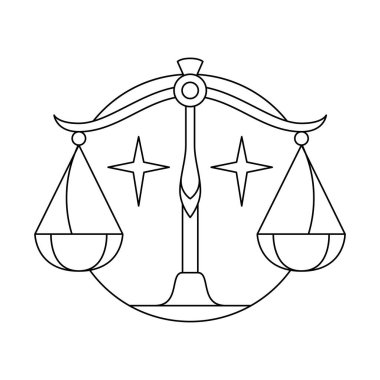 İzole edilmiş terazi sembolü Batı burç işaretleri