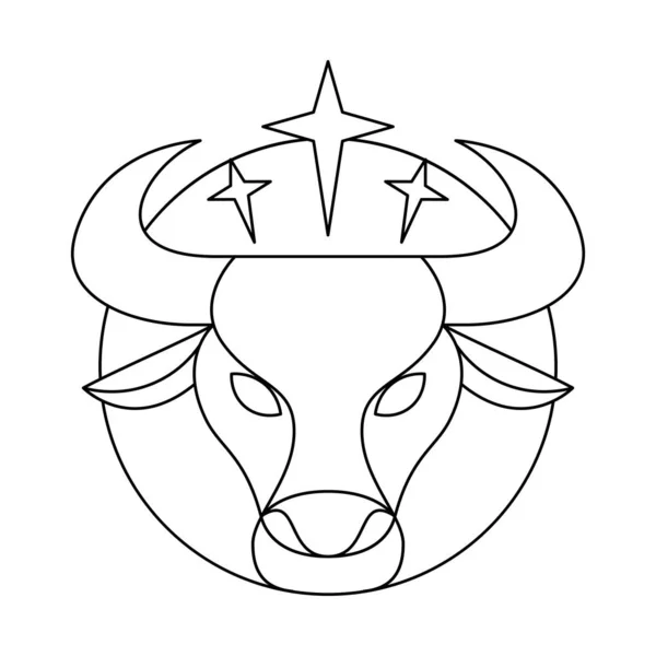 분리되어 있는 타우루스 족의 서양 황도대의 상징물 — 스톡 벡터