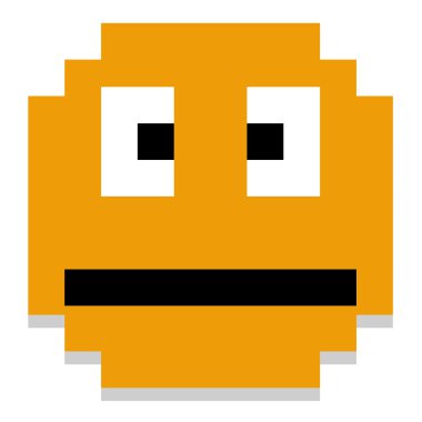 Sevimli çizgi piksel yüz izole