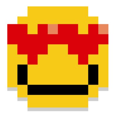 Aşk yüz izole piksel çizgi