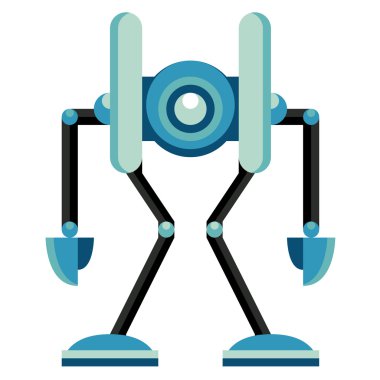 karikatür komik robot beyaz arkaplanda izole