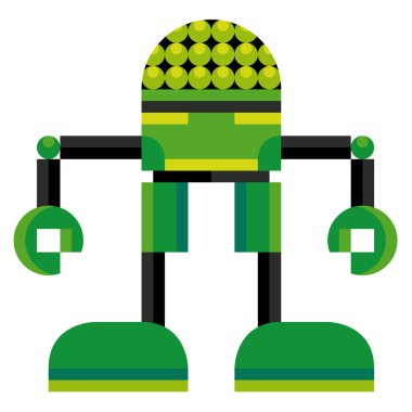 karikatür komik robot beyaz arkaplanda izole