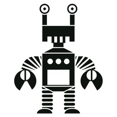 karikatür komik robot beyaz arkaplanda izole