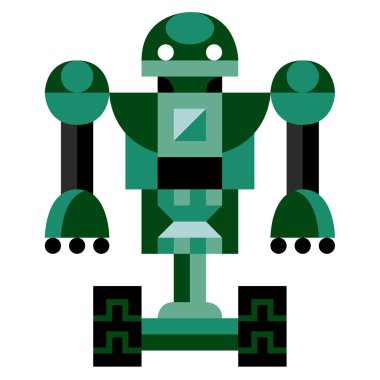 karikatür komik robot beyaz arkaplanda izole