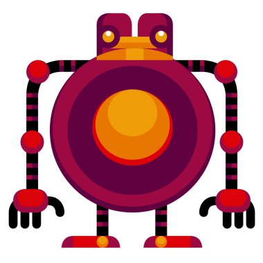 karikatür komik robot beyaz arkaplanda izole