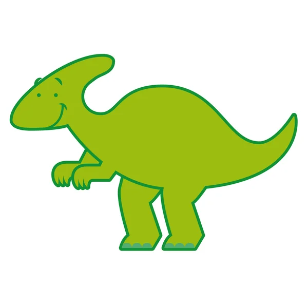 Dinosaurio de dibujos animados lindo aislado sobre fondo blanco — Vector de stock