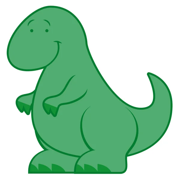 Cute Cartoon Dinosaur Isolated On White Background — Stock Vector