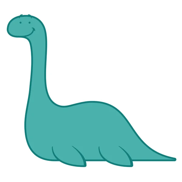 Dinosaurio de dibujos animados lindo aislado sobre fondo blanco — Vector de stock