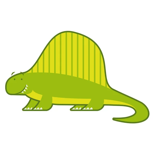 Bonito dinossauro cartoon isolado no fundo branco — Vetor de Stock