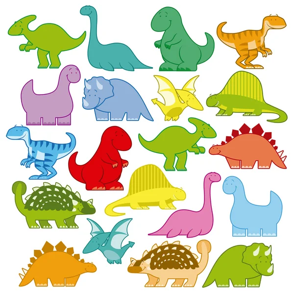Set Of Different Cute Cartoon Dinosaurs Royalty Free Stock Illustrations