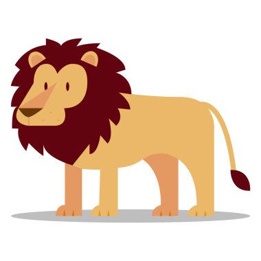 Boş arka plan üzerinde izole karikatür aslan