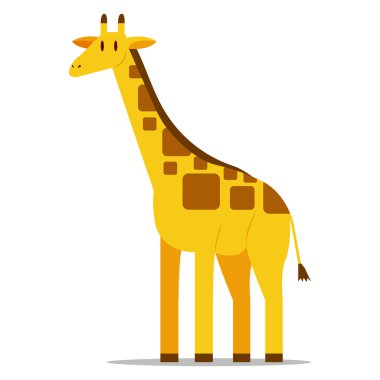 Çizgi film zürafayı boş arka plan üzerinde izole