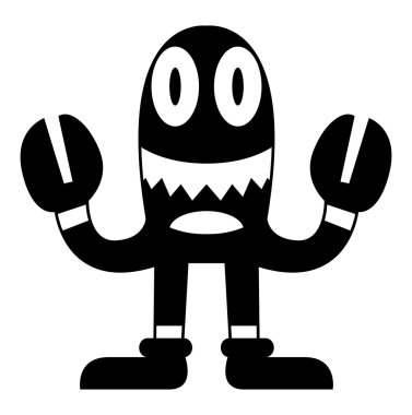 İzole karikatür komik canavar simge karakter