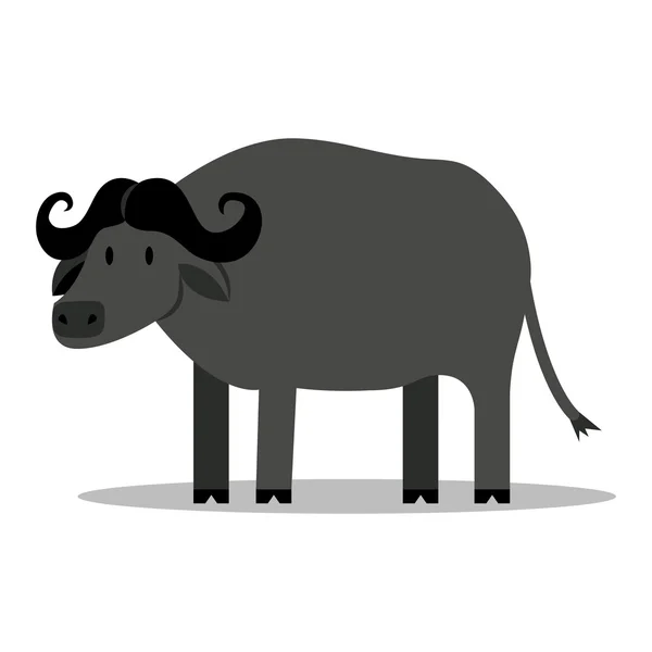 Karikatur Büffel isoliert auf leerem Hintergrund — Stockvektor