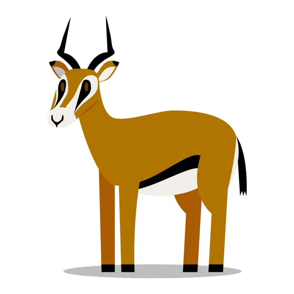 Karikatur Gazelle isoliert auf leerem Hinterhof — Stockvektor
