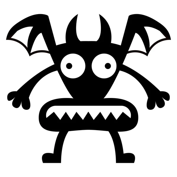 Dibujos Animados Divertidos icono de demonio aislado — Archivo Imágenes Vectoriales