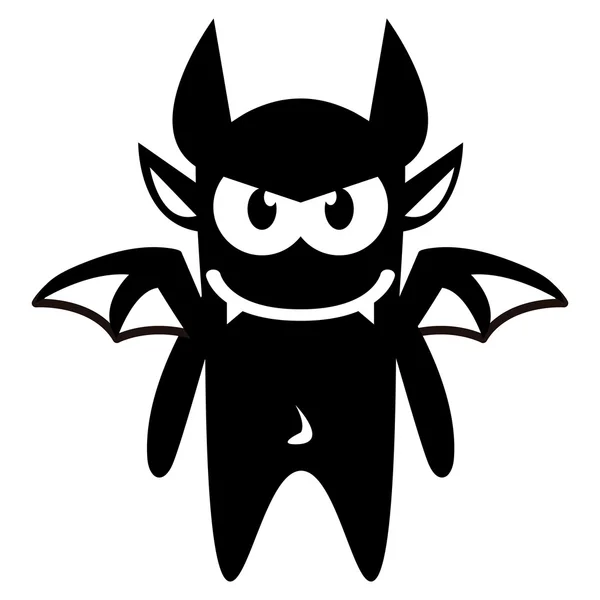 Dessin animé drôle diable icône personnage isolé — Image vectorielle