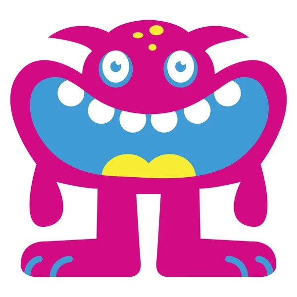 Grappige roze Monster beeldverhaalkarakter geïsoleerde — Stockvector
