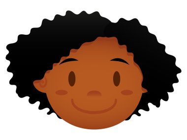 Beyaz arka plan üzerinde izole karikatür yüz