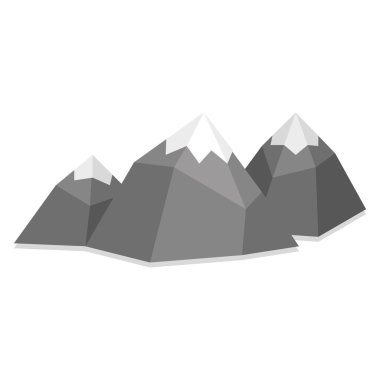 Low Poly Style Group Mountains Isolated