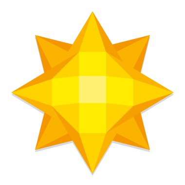 Low Poly Style Yellow Sun Isolated