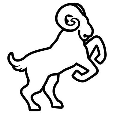 Stilize Ram illüstrasyon izole beyaz arka plan üzerinde