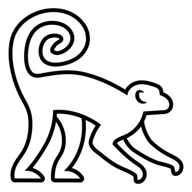 Stilize maymun illüstrasyon izole beyaz arka plan üzerinde