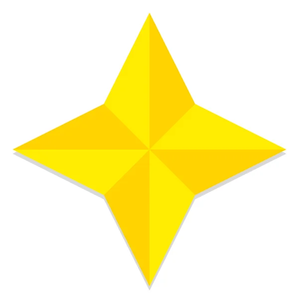 Faible Poly Style jaune étoile isolée — Image vectorielle