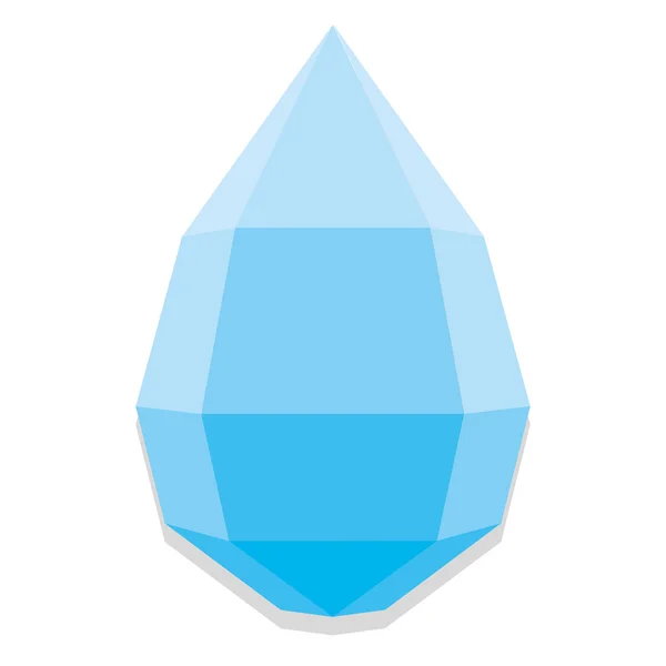 Low Poly Style Blue Drop Isolated — Stock Vector