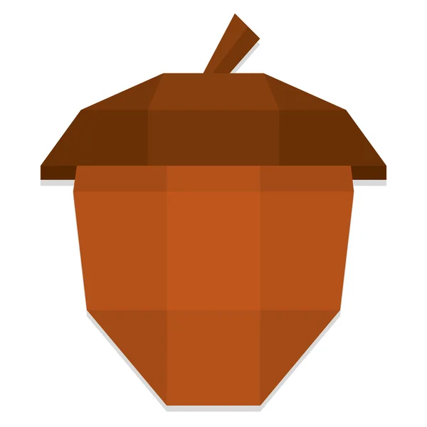 Low Poly Style Brown Acorn Isolated — Διανυσματικό Αρχείο
