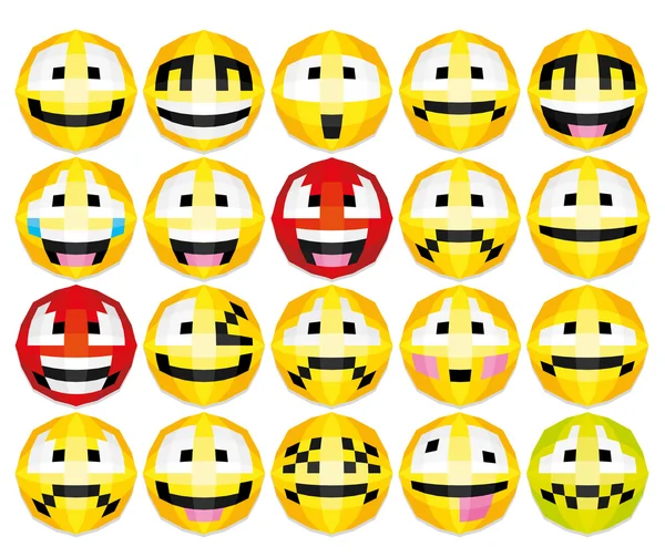 Illusztráció: boldog mosolygó arcok — Stock Vector