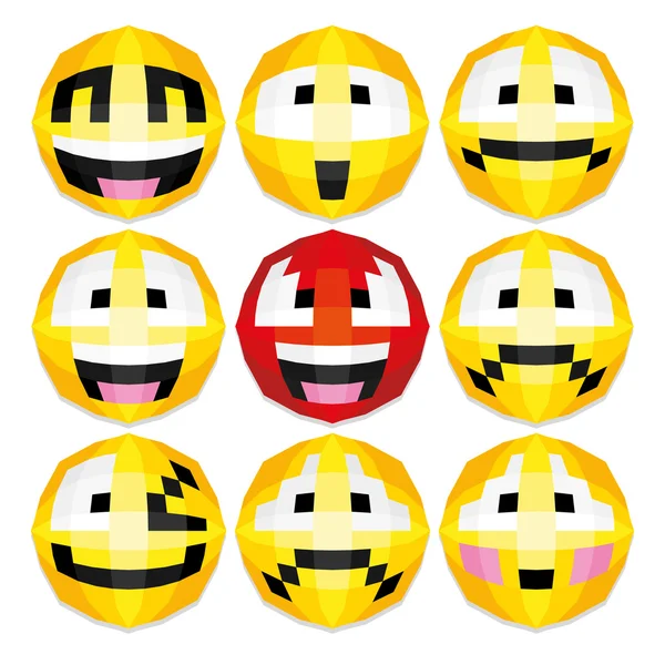 Ilustración de caras sonrientes felices — Vector de stock
