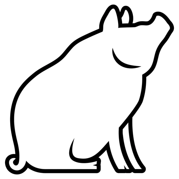 Illustration de porc stylisé isolé sur fond blanc — Image vectorielle