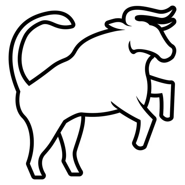 Stiliserade Bull Illustration isolerade på vit bakgrund — Stock vektor