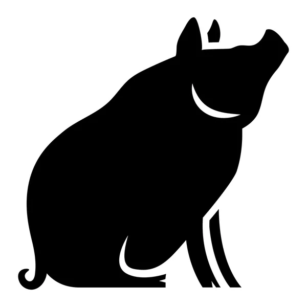 흰색 배경에 고립 된 양식된 돼지 그림 — 스톡 벡터