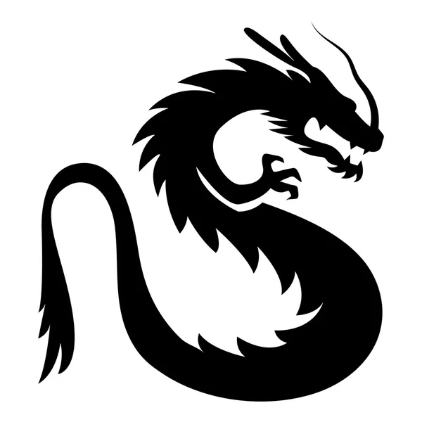 Stilize Dragon illüstrasyon izole beyaz arka plan üzerinde — Stok Vektör