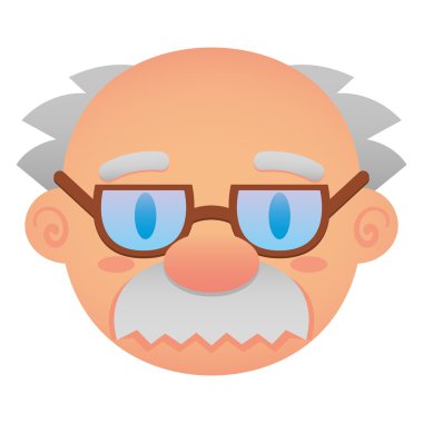 Beyaz arka plan üzerinde izole karikatür yüz