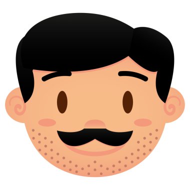 Beyaz arka plan üzerinde izole karikatür yüz