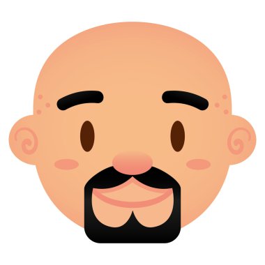 Beyaz arka plan üzerinde izole karikatür yüz