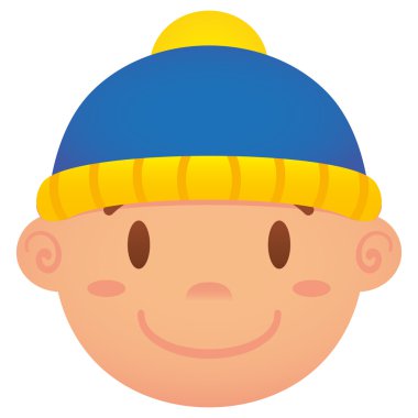 Beyaz arka plan üzerinde izole karikatür yüz