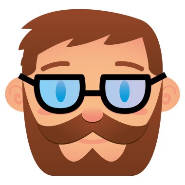 Beyaz arka plan üzerinde izole karikatür yüz
