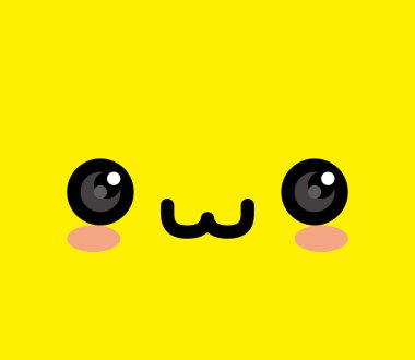 Sevimli çizgi mutlu yüz izole