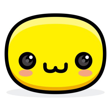 Sevimli çizgi mutlu yüz izole