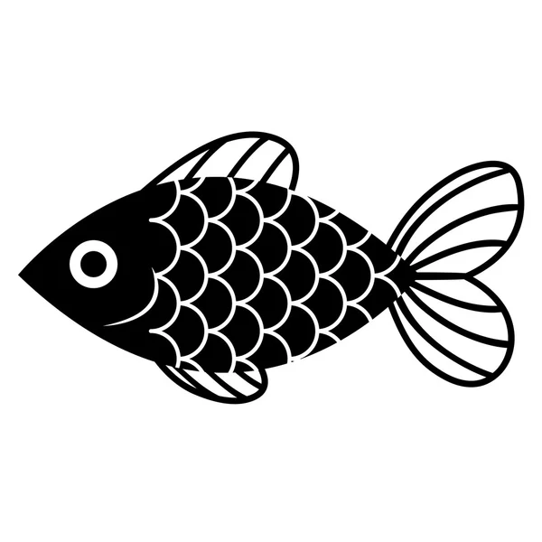 孤立在白色背景上的时尚卡通鱼 — 图库矢量图片
