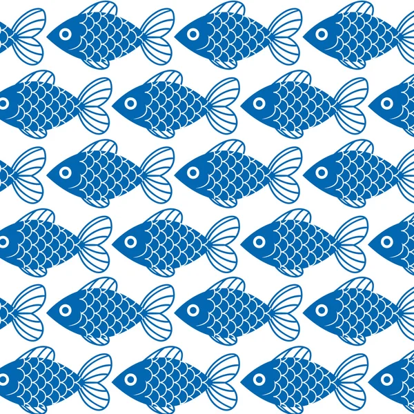 Stilvolle Gruppe von blauen Fischen Hintergrund — Stockvektor