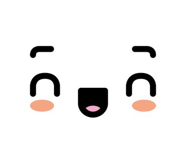 Sevimli çizgi mutlu yüz izole