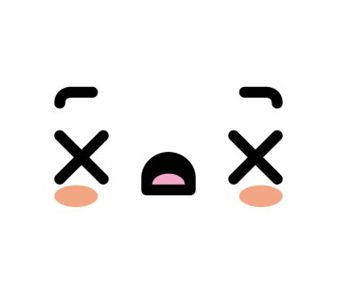 Sevimli çizgi ölü yüzü izole