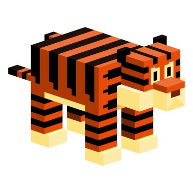 Çizgi film kaplanı beyaz arka planda izole edildi