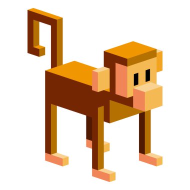 Beyaz arka plan üzerinde izole karikatür maymun