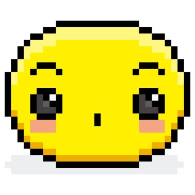Piksel sürpriz yüz izole karikatür